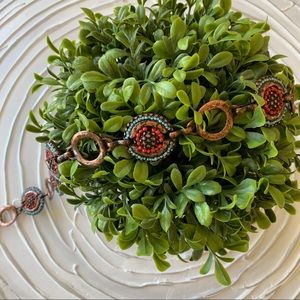 Copper, turquoise, and coral belt